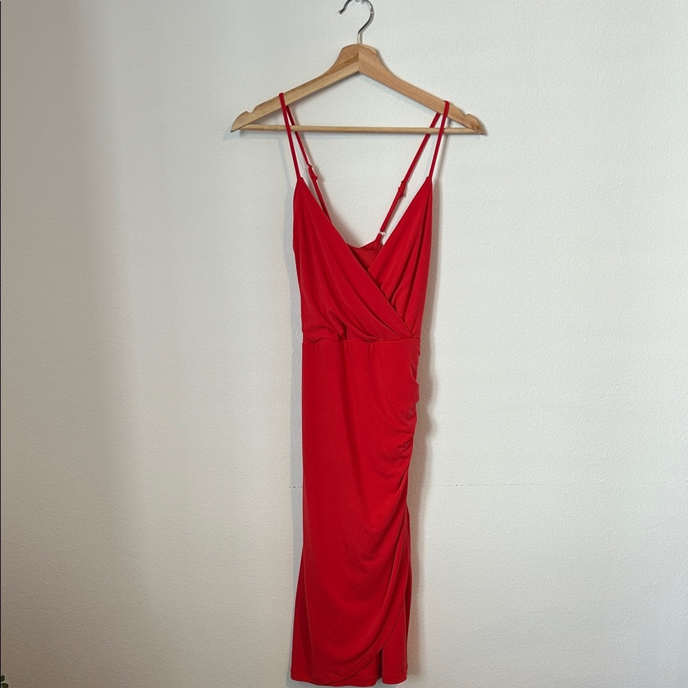 BCBGeneration Striking Red Midi Dress